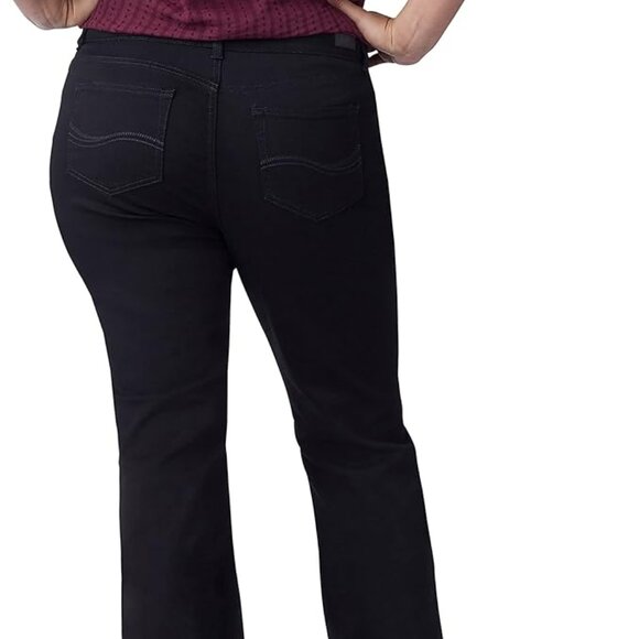 NWT Lee Plus Regular Fit Bootcut Mid-Rise Jeans Black size- 28W Long - Picture 3 of 8